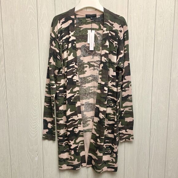 Sanctuary Pink Camo Cardigan Lightweight Sweater Lennox Size Small NWT - Picture 3 of 7